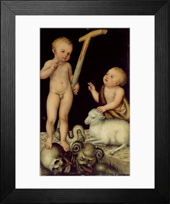 Framed Print : Christ and John the Baptist as Children, 1538-1540. Creator: Cranach, Lucas, the Elder (1472-1553) Framed Print : Christ and John the Baptist as Children, 1538-1540. Creator: Cranach, Lucas, the Elder (1472-1553)