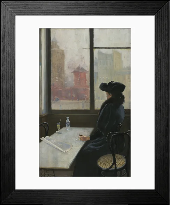 Framed Print : Lady in a cafe in front of the Moulin Rouge, Paris, 1890. Creator: Zuloaga y Zabaleto, Ignacio (1870-1945) Framed Print : Lady in a cafe in front of the Moulin Rouge, Paris, 1890. Creator: Zuloaga y Zabaleto, Ignacio (1870-1945)