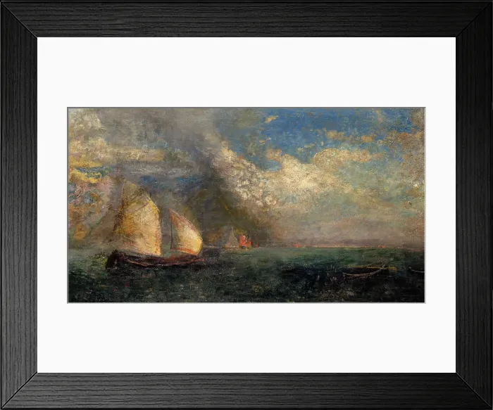 Framed Print : Fishing Boats. Memory of Venice, c1908. Creator: Redon, Odilon (1840-1916) Framed Print : Fishing Boats. Memory of Venice, c1908. Creator: Redon, Odilon (1840-1916)