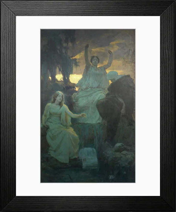 Framed Print : The Norns, 1895. Creator: Delug, Alois (1859-1930)