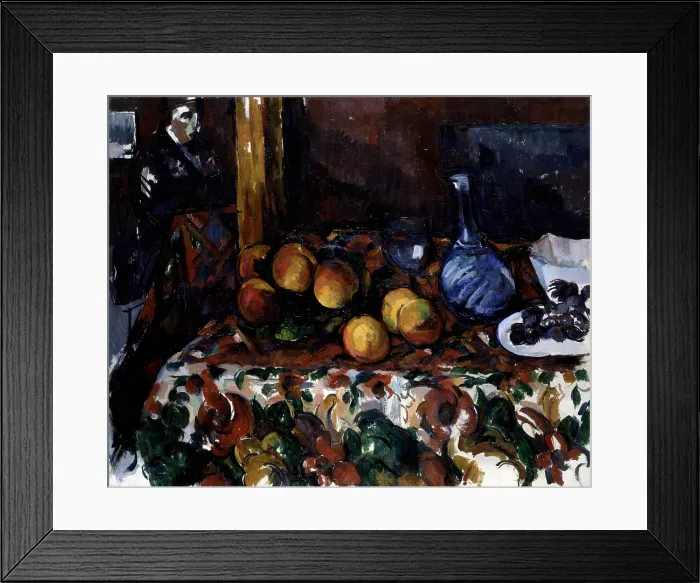 Framed Print : Peaches, Carafe and Figure, c1900. Creator: Cezanne, Paul (1839-1906) Framed Print : Peaches, Carafe and Figure, c1900. Creator: Cezanne, Paul (1839-1906)