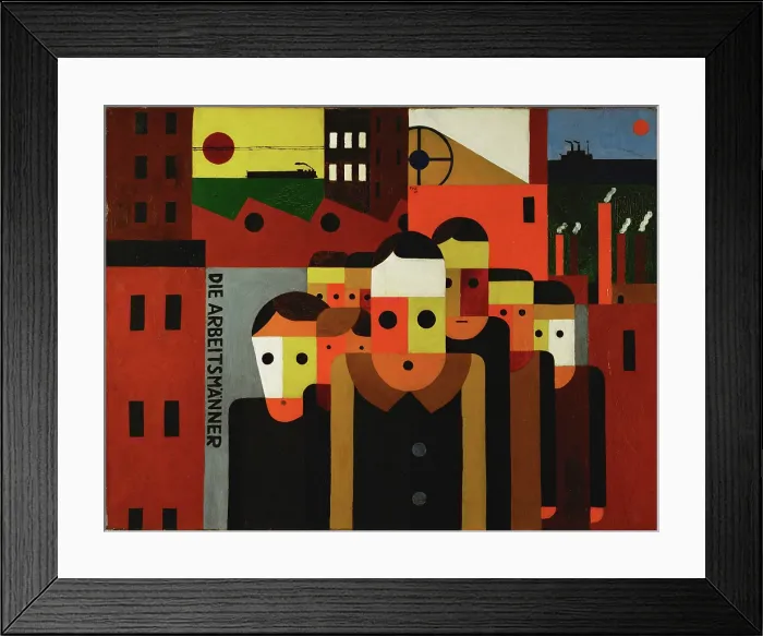 Framed Print : The Working Men, 1925. Creator: Seiwert, Franz Wilhelm (1894-1933) Framed Print : The Working Men, 1925. Creator: Seiwert, Franz Wilhelm (1894-1933)