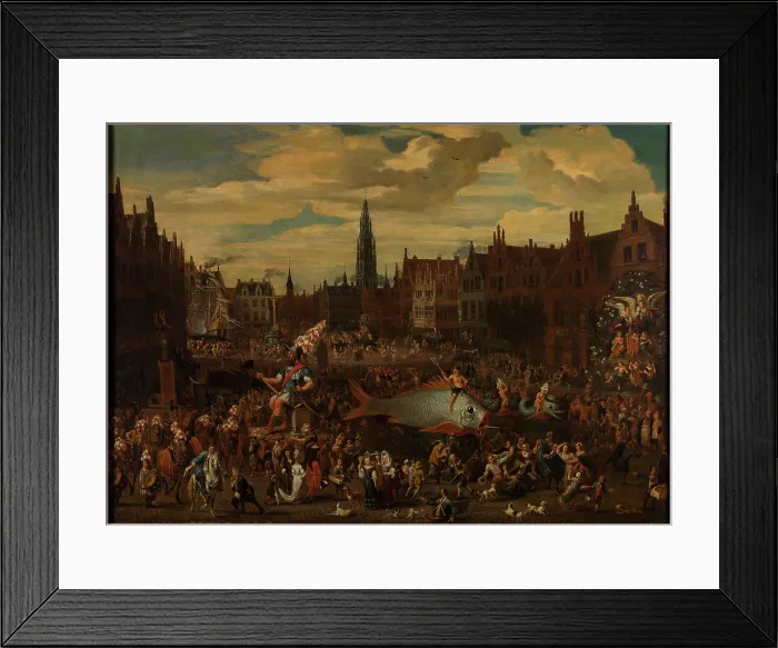 Framed Print : The Antwerp Ommegang, 17th century. Creator: Anonymous Framed Print : The Antwerp Ommegang, 17th century. Creator: Anonymous