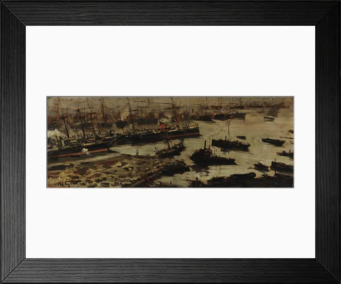 Framed Print : The port of Genoa, 1883. Creator: Mariani, Pompeo (1857-1927) Framed Print : The port of Genoa, 1883. Creator: Mariani, Pompeo (1857-1927)