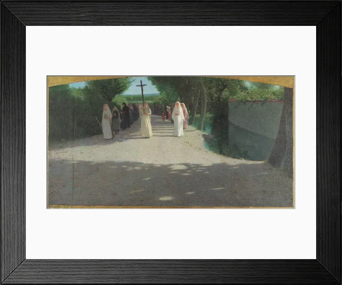 Framed Print : The procession, 1893-1895. Creator: Pellizza da Volpedo, Giuseppe (1868-1907) Framed Print : The procession, 1893-1895. Creator: Pellizza da Volpedo, Giuseppe (1868-1907)