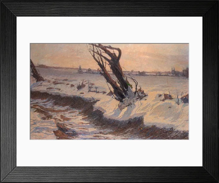 Framed Print : Nevicata (Snowfall). Creator: Cinotti, Guido (1870-1932) Framed Print : Nevicata (Snowfall). Creator: Cinotti, Guido (1870-1932)