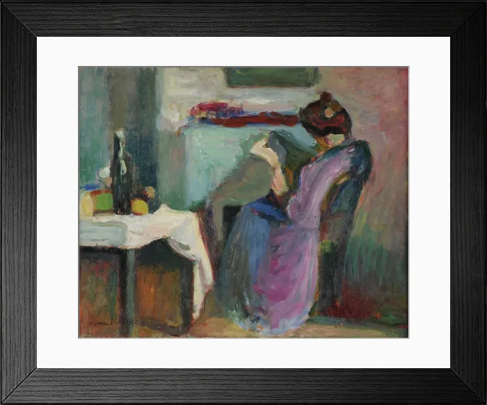 Framed Print : Liseuse en robe violette (Reader in purple dress), 1898. Creator: Matisse, Henri (1869-1954) Framed Print : Liseuse en robe violette (Reader in purple dress), 1898. Creator: Matisse, Henri (1869-1954)