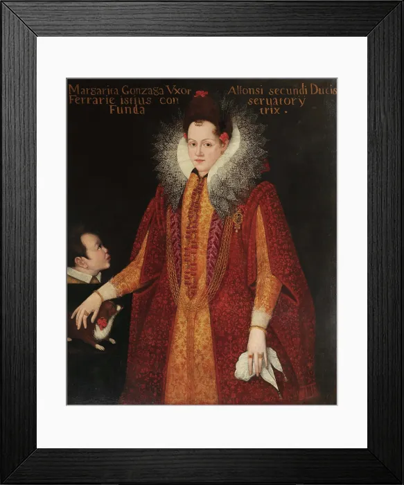 Framed Print : Portrait of Margherita Gonzaga (1564-1618), Duchess of Ferrara. Creator: Pourbus, Frans (II), (School) Framed Print : Portrait of Margherita Gonzaga (1564-1618), Duchess of Ferrara. Creator: Pourbus, Frans (II), (School)