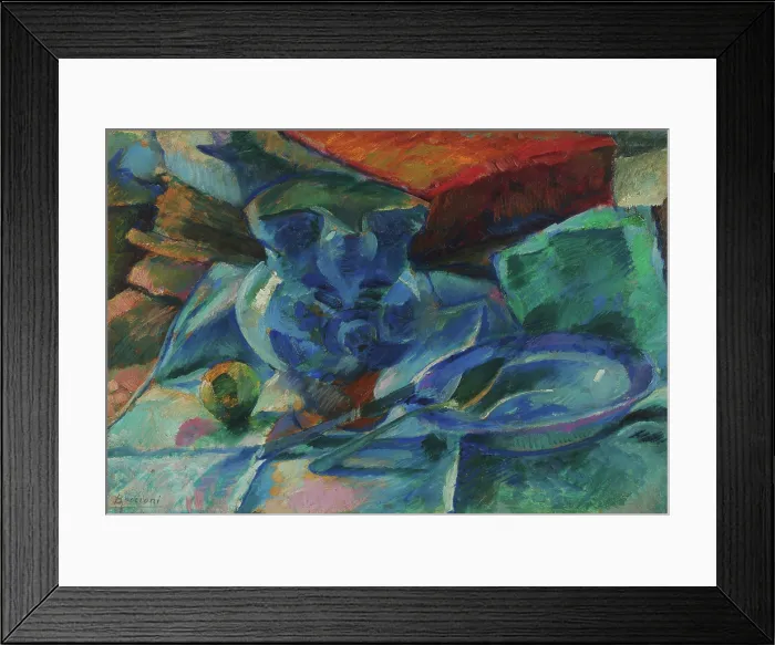 Framed Print : Natura morta di terraglie posate e frutta, 1915-1916. Creator: Boccioni, Umberto (1882-1916) Framed Print : Natura morta di terraglie posate e frutta, 1915-1916. Creator: Boccioni, Umberto (1882-1916)