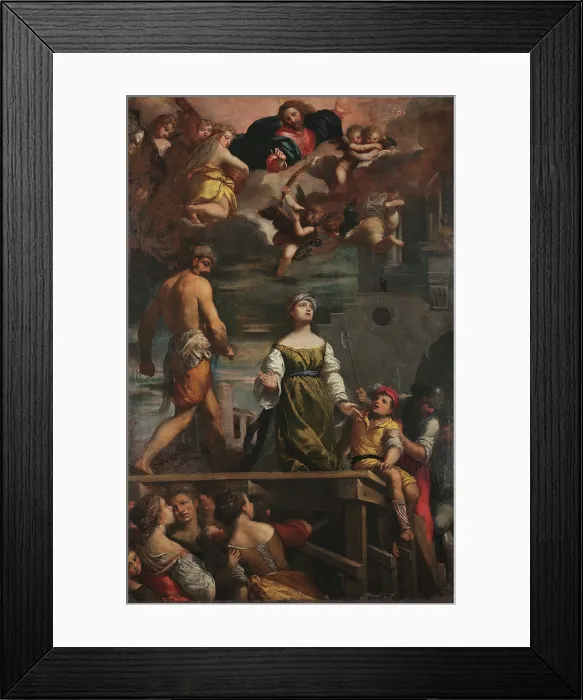 Framed Print : The Martyrdom of Saint Margaret, 1611. Creator: Scarsellino (Scarsella), Ippolito (1551-1620) Framed Print : The Martyrdom of Saint Margaret, 1611. Creator: Scarsellino (Scarsella), Ippolito (1551-1620)