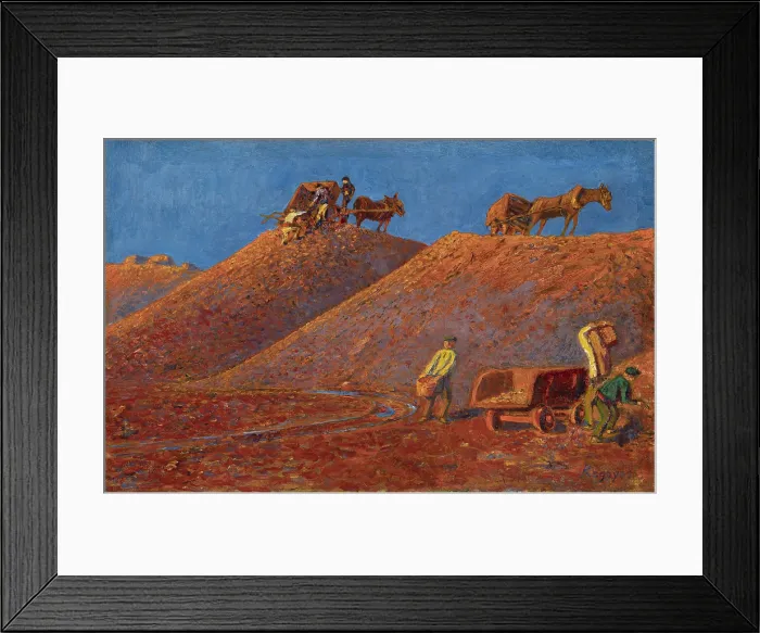 Framed Print : Iron ore mining, c1900. Creator: Regoyos y Valdes, Dario de (1857-1913) Framed Print : Iron ore mining, c1900. Creator: Regoyos y Valdes, Dario de (1857-1913)