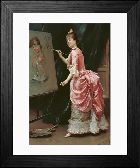 Framed Print : Travesuras de la modelo (Model Making Mischief), c1885. Creator: Madrazo y Garreta, Raimundo de (1841-1920) Framed Print : Travesuras de la modelo (Model Making Mischief), c1885. Creator: Madrazo y Garreta, Raimundo de (1841-1920)