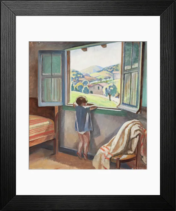 Framed Print : Girl at the Window, c1920. Creator: Arteta, Aurelio (1879-1940) Framed Print : Girl at the Window, c1920. Creator: Arteta, Aurelio (1879-1940)