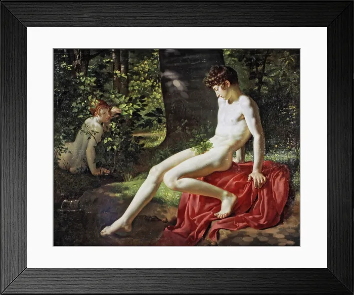 Framed Print : Narcissus Gazing at Himself in the Water, c1800. Creator: Gaudar de La Verdine, Auguste-Alphonse (1780-1804) Framed Print : Narcissus Gazing at Himself in the Water, c1800. Creator: Gaudar de La Verdine, Auguste-Alphonse (1780-1804)