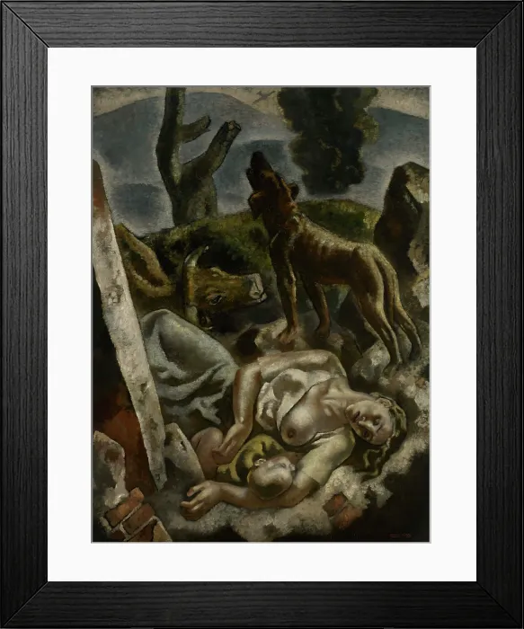 Framed Print : The Exodus. Triptych of War, right panel, 1937-1938. Creator: Arteta, Aurelio (1879-1940) Framed Print : The Exodus. Triptych of War, right panel, 1937-1938. Creator: Arteta, Aurelio (1879-1940)