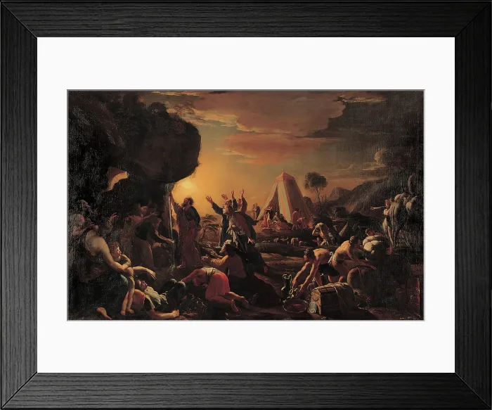 Framed Print : Moses Striking Water from the Rock, 1642. Creator: Perrier, Francois (1590-1650) Framed Print : Moses Striking Water from the Rock, 1642. Creator: Perrier, Francois (1590-1650)