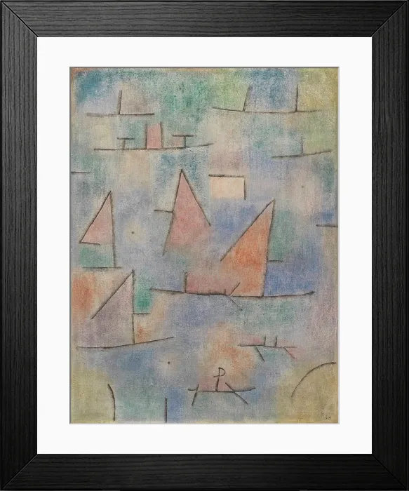 Framed Print : Port with sailboats (Hafen mit Segelschiffen), 1937. Creator: Klee, Paul (1879-1940) Framed Print : Port with sailboats (Hafen mit Segelschiffen), 1937. Creator: Klee, Paul (1879-1940)