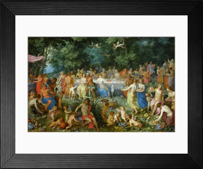 Framed Print : The Wedding of Thetis and Peleus with Apollo and the Concert of the Muses (The Feast of...), 1618. Creator: Balen, Hendrik I, van (1575-1632) Framed Print : The Wedding of Thetis and Peleus with Apollo and the Concert of the Muses (The Feast of...), 1618. Creator: Balen, Hendrik I, van (1575-1632)