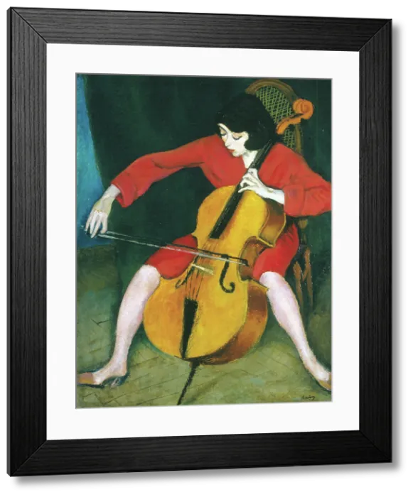 Framed Print : Woman Playing the Cello, 1928. Creator: Bereny, Robert (1887-1953)