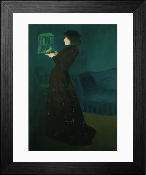 Framed Print : Woman with a Birdcage, 1892. Creator: Rippl-Ronai, Jozsef (1861-1927) Framed Print : Woman with a Birdcage, 1892. Creator: Rippl-Ronai, Jozsef (1861-1927)
