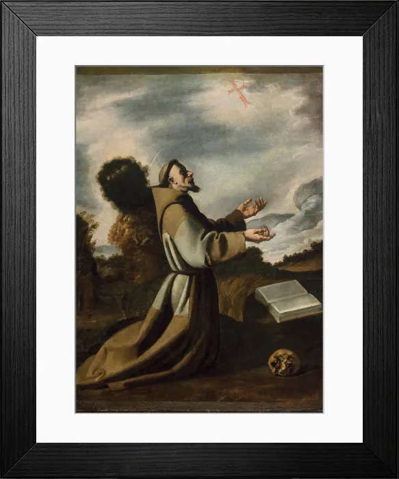 Framed Print : The Vision of Saint Francis, after 1640. Creator: Zurbaran, Francisco, de (1598-1664) Framed Print : The Vision of Saint Francis, after 1640. Creator: Zurbaran, Francisco, de (1598-1664)