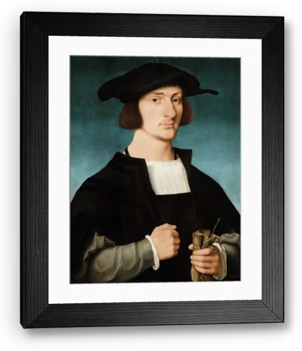 Framed Print : Portrait of a Young Man, c1520. Creator: Cleve, Joos van (ca. 1485-1540) Framed Print : Portrait of a Young Man, c1520. Creator: Cleve, Joos van (ca. 1485-1540)