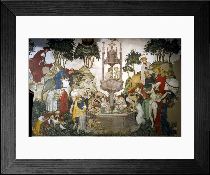 Framed Print : The Fountain of Youth, c.1420. Creator: Master of Manta (Maestro del Castello della Manta) (active 1420s) Framed Print : The Fountain of Youth, c.1420. Creator: Master of Manta (Maestro del Castello della Manta) (active 1420s)