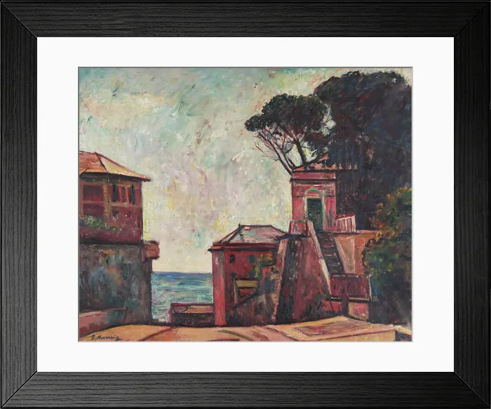 Framed Print : Seaside Villa, c1929. Creator: Marussig, Pietro (1879-1937)