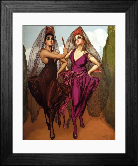 Framed Print : Mantillas, 1915. Creator: Nestor, (Nestor Martin-Fernandez de la Torre) (1887-1938) Framed Print : Mantillas, 1915. Creator: Nestor, (Nestor Martin-Fernandez de la Torre) (1887-1938)