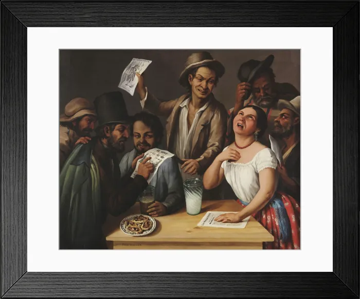 Framed Print : Tertulia de pulqueria, 1851. Creator: Arrieta, Jose Agustin (1802-1879) Framed Print : Tertulia de pulqueria, 1851. Creator: Arrieta, Jose Agustin (1802-1879)