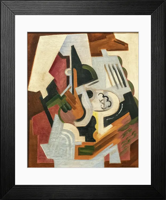 Framed Print : Still life, 1917-1918. Creator: Blanchard, Maria (1881-1932) Framed Print : Still life, 1917-1918. Creator: Blanchard, Maria (1881-1932)