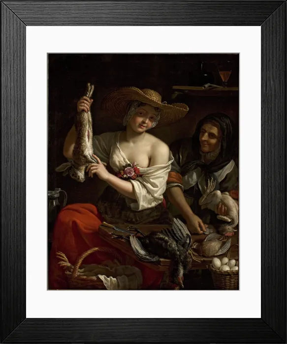 Framed Print : Poultry Seller, c1678. Creator: Gennari, Benedetto (1633-1715) Framed Print : Poultry Seller, c1678. Creator: Gennari, Benedetto (1633-1715)