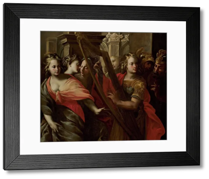 Framed Print : Michal Helps David Escape from Saul, c1650. Creator: Rossi, Nunzio (1626-1651) Framed Print : Michal Helps David Escape from Saul, c1650. Creator: Rossi, Nunzio (1626-1651)
