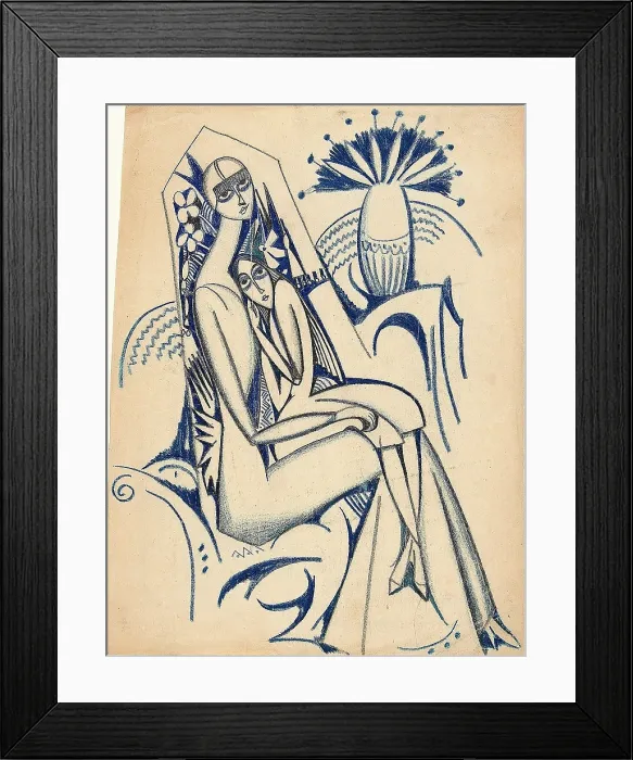Framed Print : Untitled (Mother and daughter), c1912. Creator: Souza-Cardoso, Amadeo de (1887-1918) Framed Print : Untitled (Mother and daughter), c1912. Creator: Souza-Cardoso, Amadeo de (1887-1918)