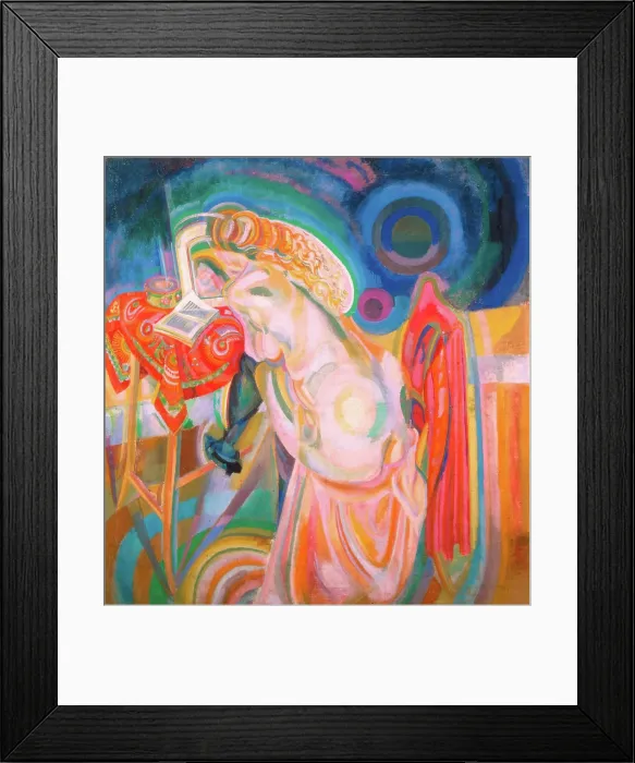 Framed Print : Naked Woman Reading, 1915-1916. Creator: Delaunay, Robert (1885-1941) Framed Print : Naked Woman Reading, 1915-1916. Creator: Delaunay, Robert (1885-1941)