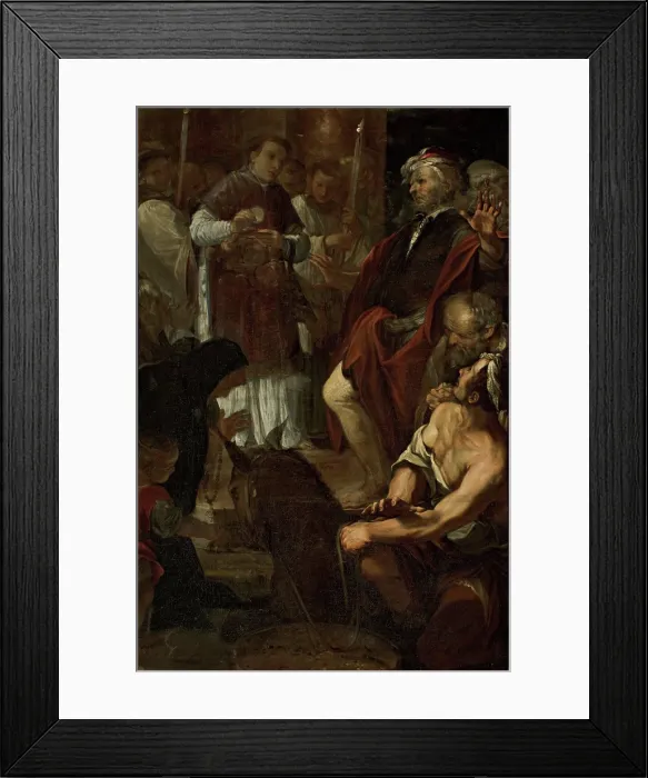 Framed Print : The Miracle of the Mule, 1673. Creator: Canuti, Domenico Maria (1625-1684) Framed Print : The Miracle of the Mule, 1673. Creator: Canuti, Domenico Maria (1625-1684)