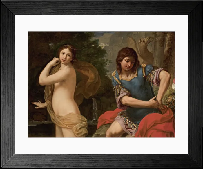 Framed Print : Angelicescapes from Ruggiero thanks to the ring, c1650. Creator: Sirani, Giovanni Andrea (1610-1670) Framed Print : Angelicescapes from Ruggiero thanks to the ring, c1650. Creator: Sirani, Giovanni Andrea (1610-1670)