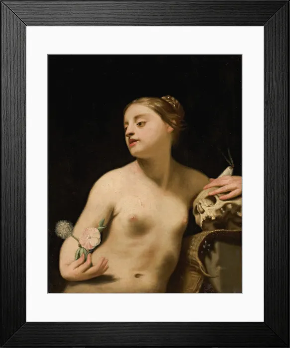 Framed Print : Allegory of Vanitas and Penitence, c1645. Creator: Canlassi (Called Cagnacci), Guido (Guidobaldo) (1601-1663) Framed Print : Allegory of Vanitas and Penitence, c1645. Creator: Canlassi (Called Cagnacci), Guido (Guidobaldo) (1601-1663)
