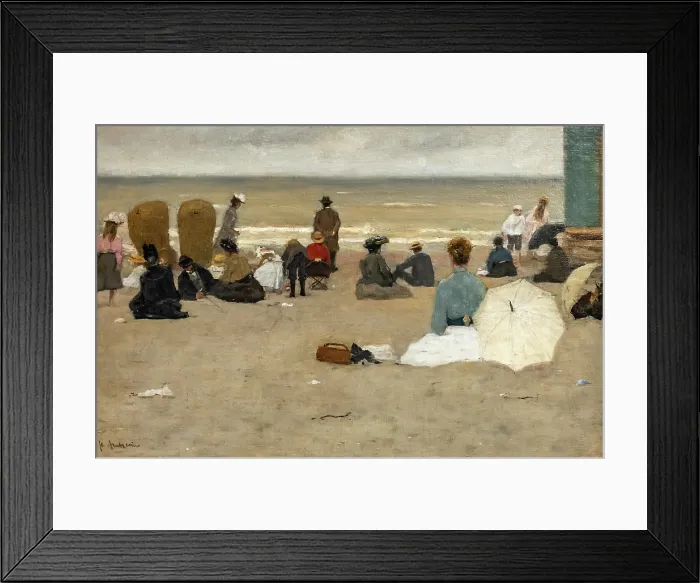 Framed Print : The Beach of Scheveningen, 1900. Creator: Arntzenius, Floris (1864-1925) Framed Print : The Beach of Scheveningen, 1900. Creator: Arntzenius, Floris (1864-1925)
