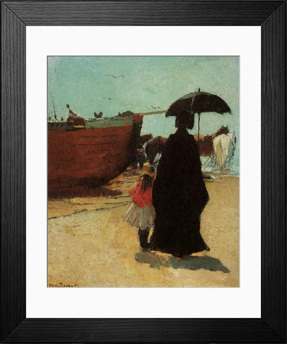 Framed Print : At the beach, 1886. Creator: Zwart, Willem de (862-1931) Framed Print : At the beach, 1886. Creator: Zwart, Willem de (862-1931)