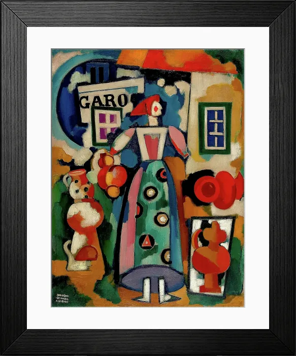Framed Print : Popular Song - The Russian Woman and 'Figaro', c1916. Creator: Souza-Cardoso, Amadeo de (1887-1918) Framed Print : Popular Song - The Russian Woman and 'Figaro', c1916. Creator: Souza-Cardoso, Amadeo de (1887-1918)