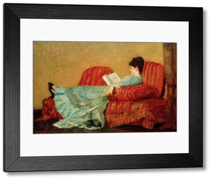 Framed Print : Young Lady Reading, 1878. Creator: Cassatt, Mary (1845-1926) Framed Print : Young Lady Reading, 1878. Creator: Cassatt, Mary (1845-1926)