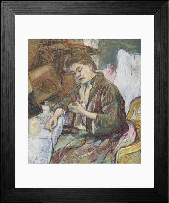 Framed Print : La Toilette: Madame Fabre (Femme se faisant les mains), 1891. Creator: Toulouse-Lautrec, Henri, de (1864-1901) Framed Print : La Toilette: Madame Fabre (Femme se faisant les mains), 1891. Creator: Toulouse-Lautrec, Henri, de (1864-1901)