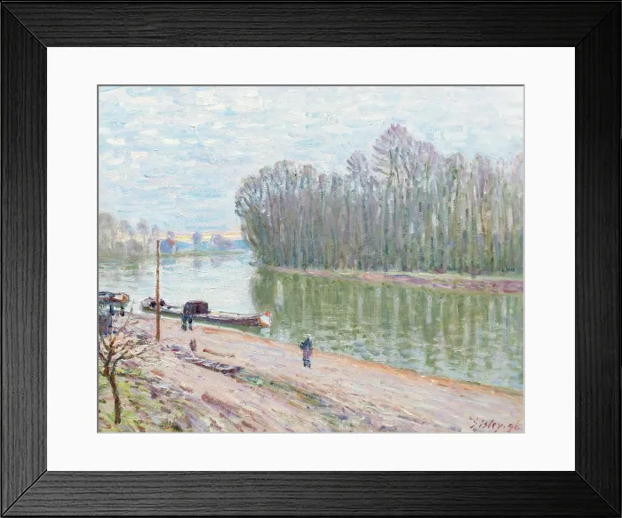 Framed Print : Banks of the Loing, Morning Effect, 1896. Creator: Sisley, Alfred (1839-1899) Framed Print : Banks of the Loing, Morning Effect, 1896. Creator: Sisley, Alfred (1839-1899)