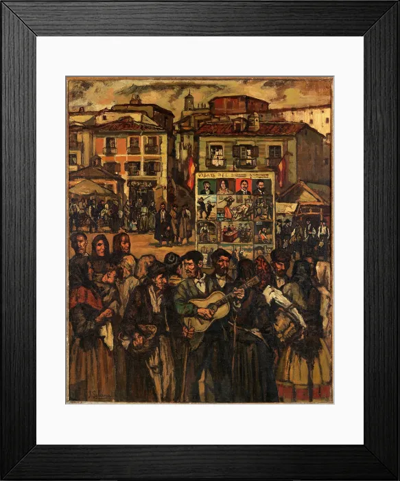 Framed Print : The Blind Storyteller (Poster of the Crime), c1920. Creator: Gutierrez-Solana, Jose (1886-1945) Framed Print : The Blind Storyteller (Poster of the Crime), c1920. Creator: Gutierrez-Solana, Jose (1886-1945)