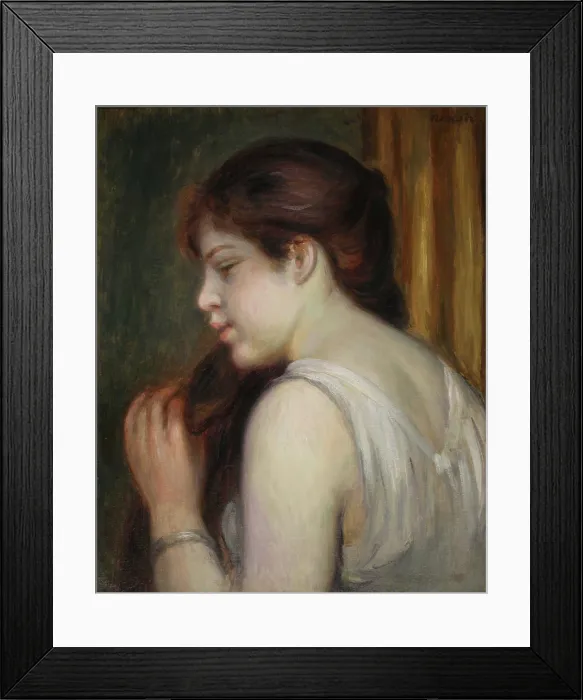 Framed Print : Jeune fille se peignant (Young girl combing her hair), c1892. Creator: Renoir, Pierre Auguste (1841-1919) Framed Print : Jeune fille se peignant (Young girl combing her hair), c1892. Creator: Renoir, Pierre Auguste (1841-1919)