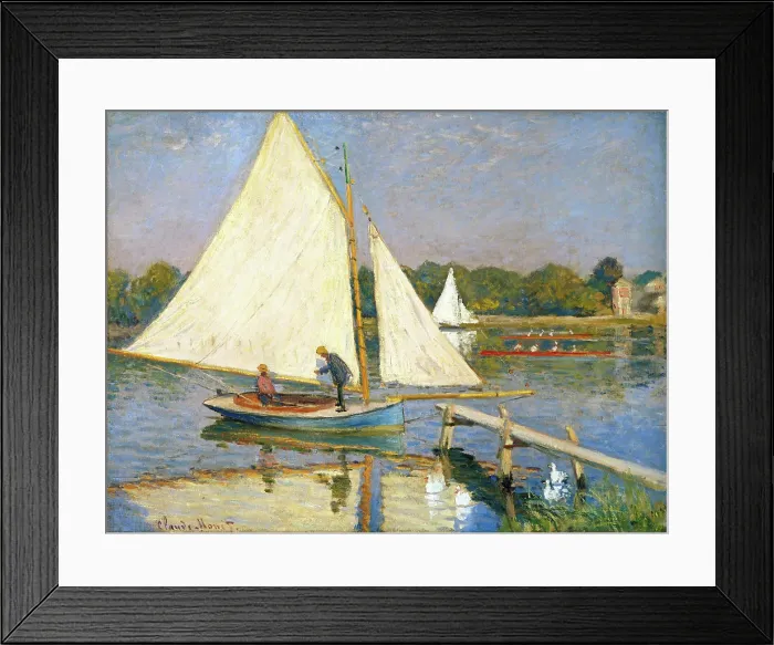 Framed Print : Canotiers a Argenteuil, 1874. Creator: Monet, Claude (1840-1926)