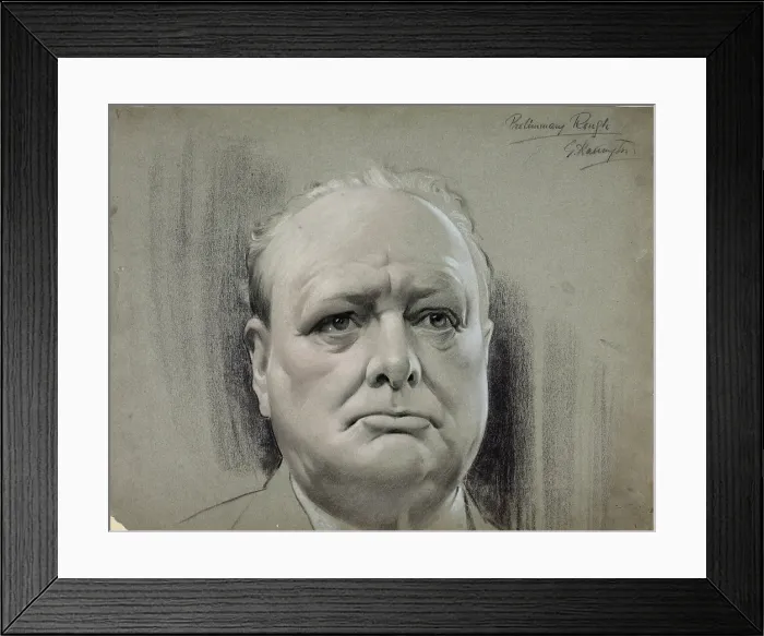 Framed Print : Winston Churchill, between 1939 and 1946. Creators: Central Office of Information, G Harington Framed Print : Winston Churchill, between 1939 and 1946. Creators: Central Office of Information, G Harington