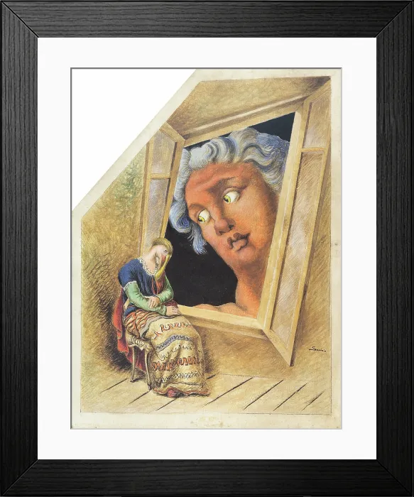Framed Print : The Annunciation, 1932. Creator: Savinio, Alberto (1891-1952) Framed Print : The Annunciation, 1932. Creator: Savinio, Alberto (1891-1952)