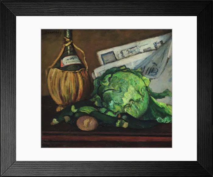 Framed Print : Still Life with Flask of Wine, c1930-1935. Creator: Marussig, Pietro (1879-1937) Framed Print : Still Life with Flask of Wine, c1930-1935. Creator: Marussig, Pietro (1879-1937)